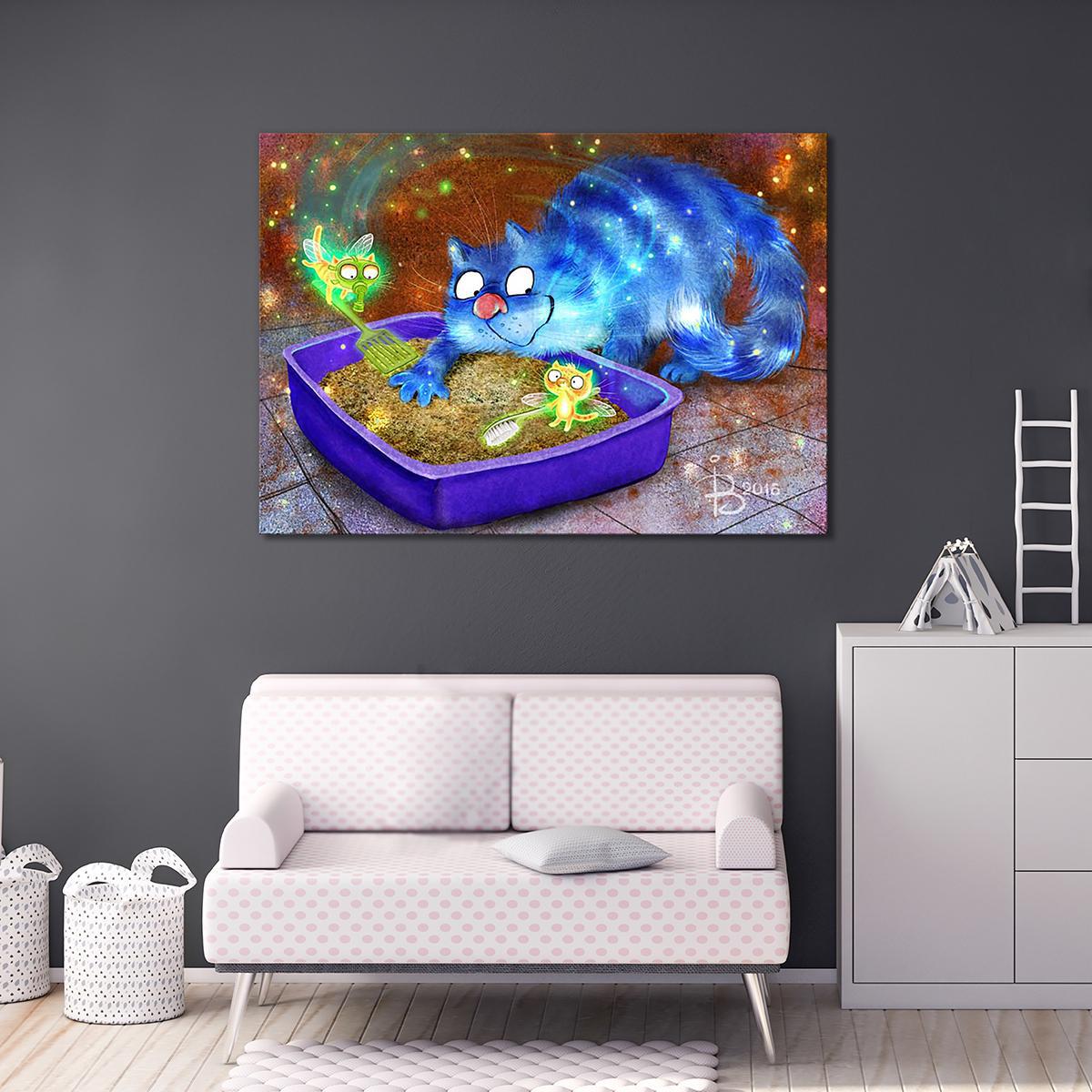 Модульная картина Котофеечки чистого лотка 1 модуль 80x120 см