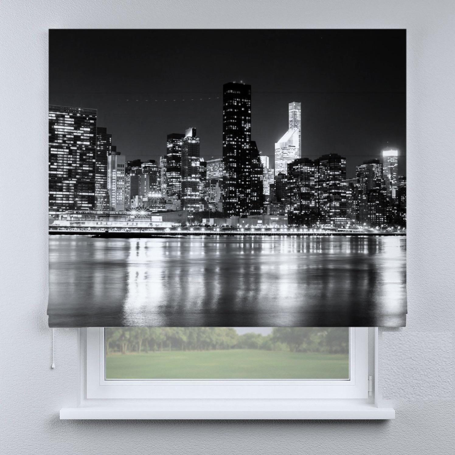 Римская штора Веревочный карниз Wenster ДВ 15-15-13 Город Black&White 235х170 см Черный (6163170)