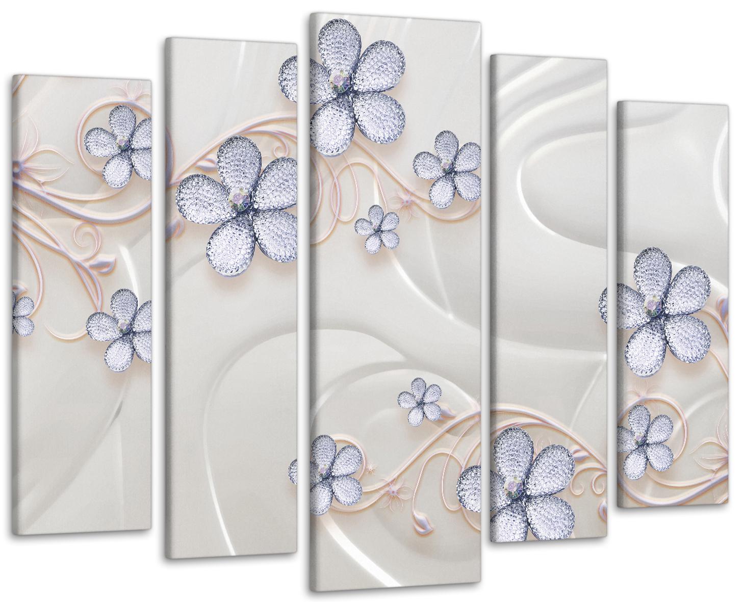 Картина модульна Абстракція Квіти 90х132 см (Art-462_5)