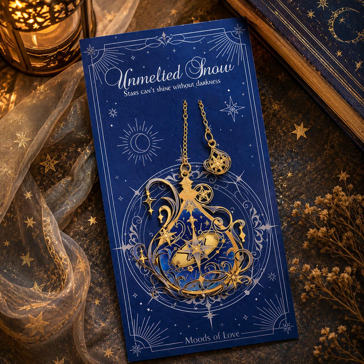 Закладка для книг металева Mystic Hearts Незгаслий сніг Синій (37242612)