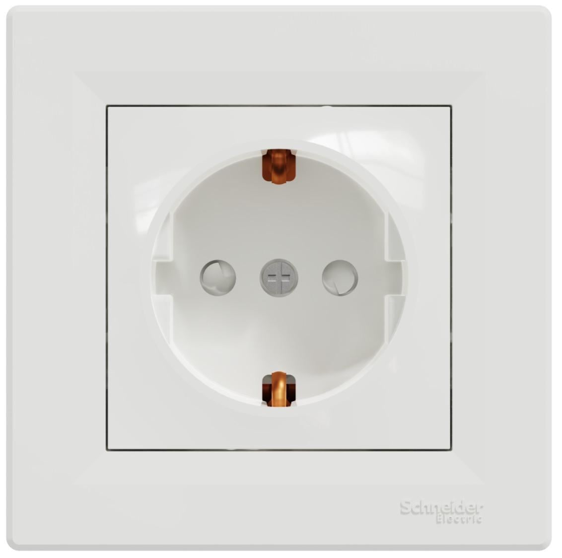 Розетка Schneider Electric Asfora з заземленням та шторкою Білий (EPH2900221) Розетка Schneider Electric Asfora з заземленням та шторкою Білий (EPH2900221)