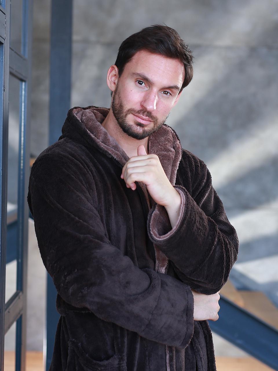 Халат чоловічий махровий Шоколадний/Коричневий - фото 2 Халат чоловічий махровий Шоколадний/Коричневий - фото 2