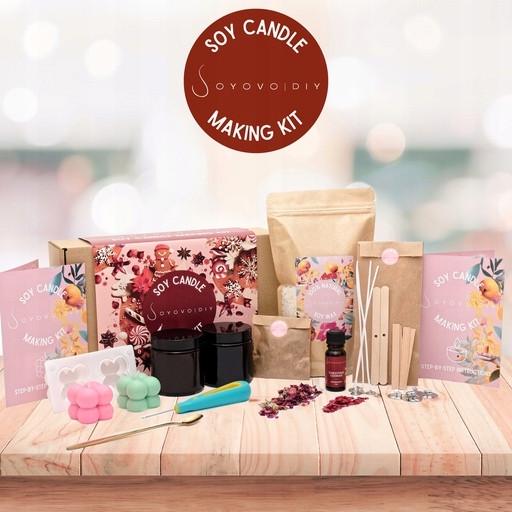 Набір для виготовлення соєвих свічок Diy квіти ефірна олія - фото 8