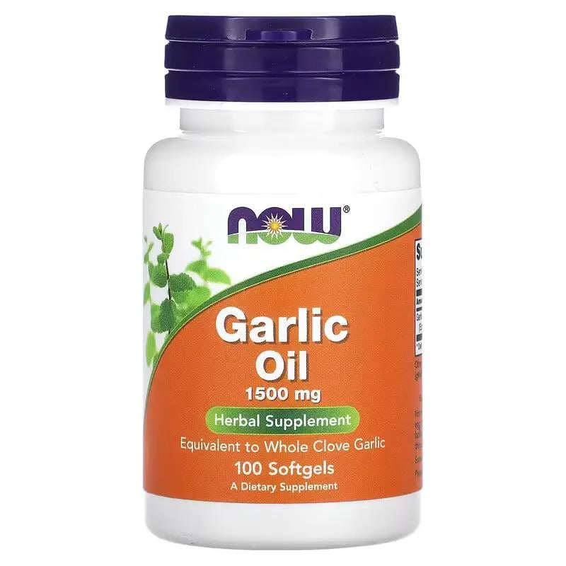 Часникова олія NOW Garlic Oil 1,500 mg 100 Softgels (НФ-00000321) Часникова олія NOW Garlic Oil 1,500 mg 100 Softgels (НФ-00000321)