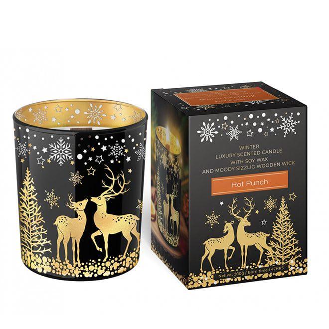 Ароматическая свеча Flora Warm Evening Hot Punch с деревянным фитилем (28882)