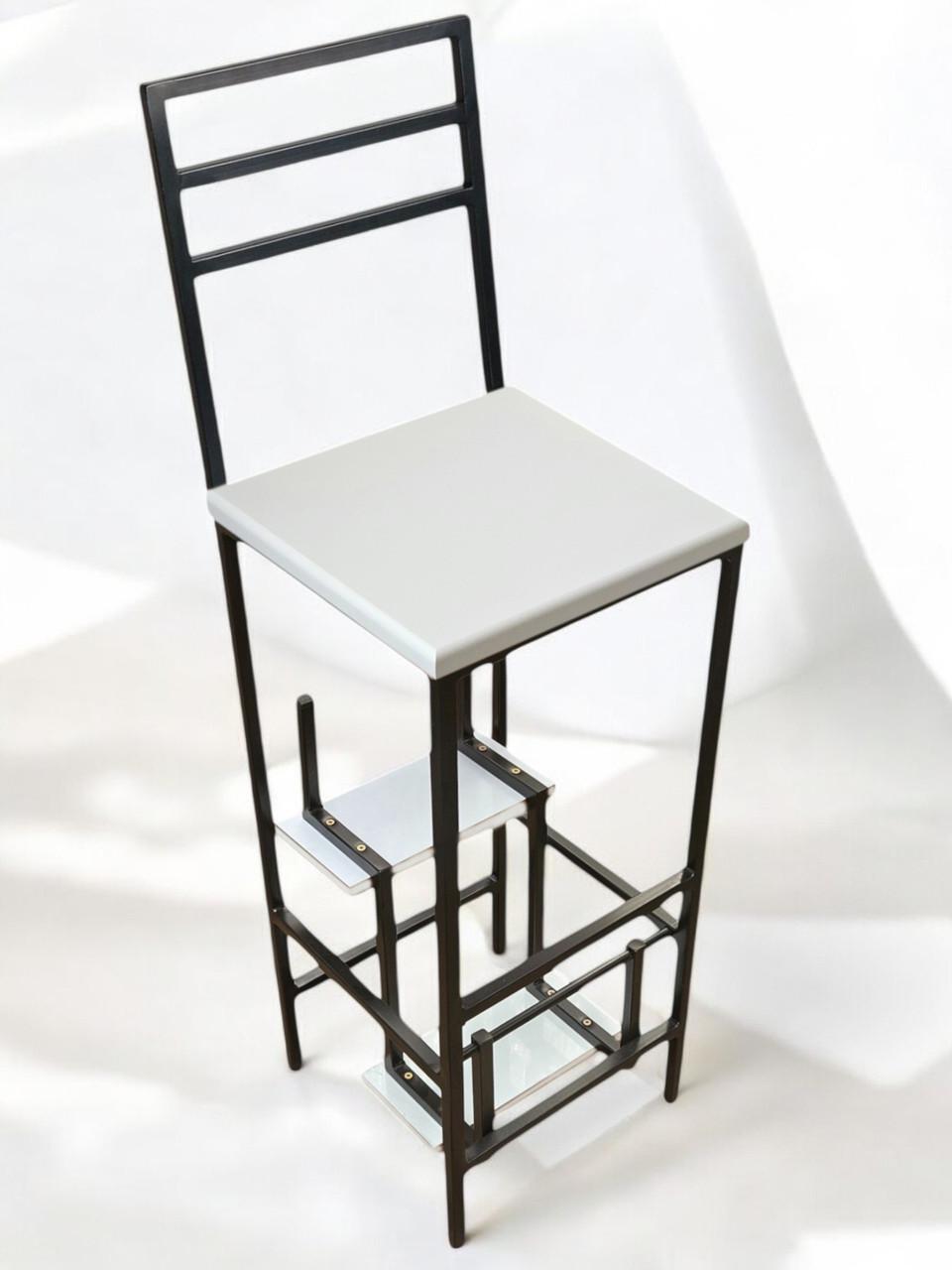 Стілець барний Magnus зі спинкою в стилі лофт 65 см Чорно-білий - фото 2 Стілець барний Magnus зі спинкою в стилі лофт 65 см Чорно-білий - фото 2