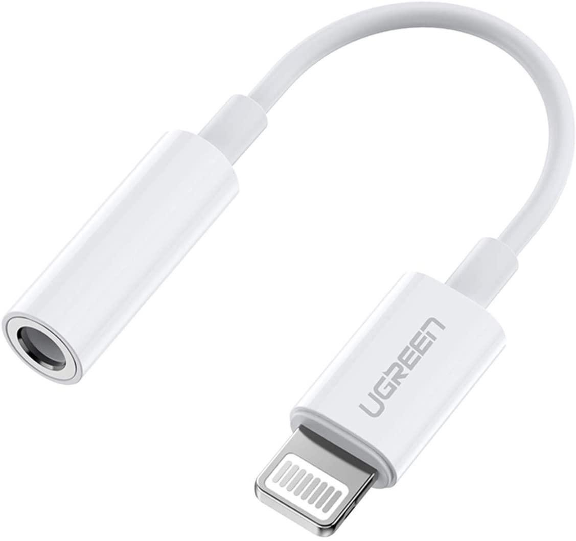 Переходник Ugreen кабель Lightning-Jack 3,5 мм для наушников White (US212)