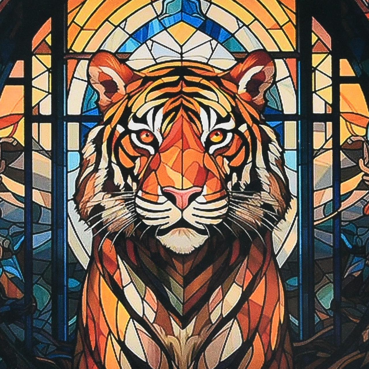 Алмазна мозаїка на підрамнику Strateg DEEX16291 Могутній погляд 30х30 см