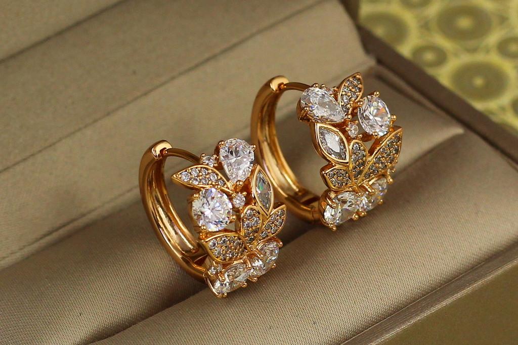 Серьги Xuping Jewelry Флористика 1,7 см Золотистый (2271289701)