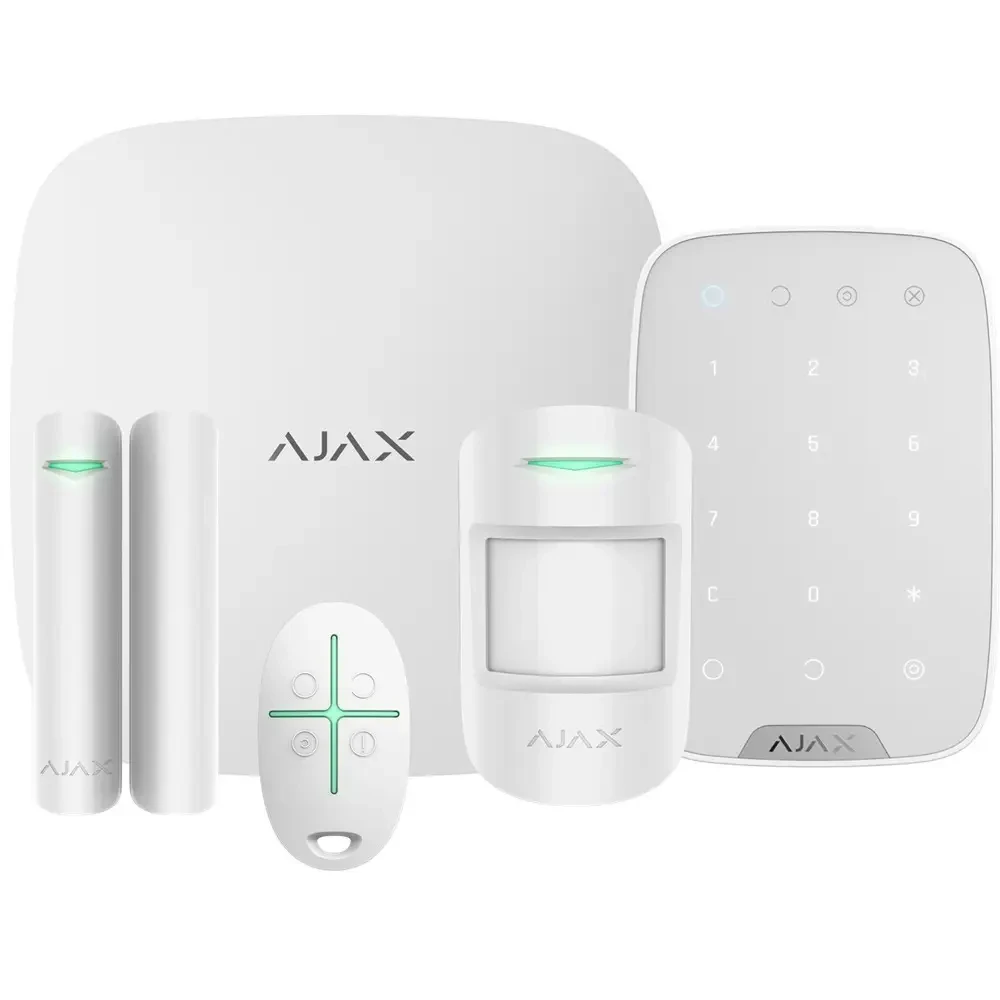 Комплект беспроводной сигнализации Ajax StarterKit + KeyPad White