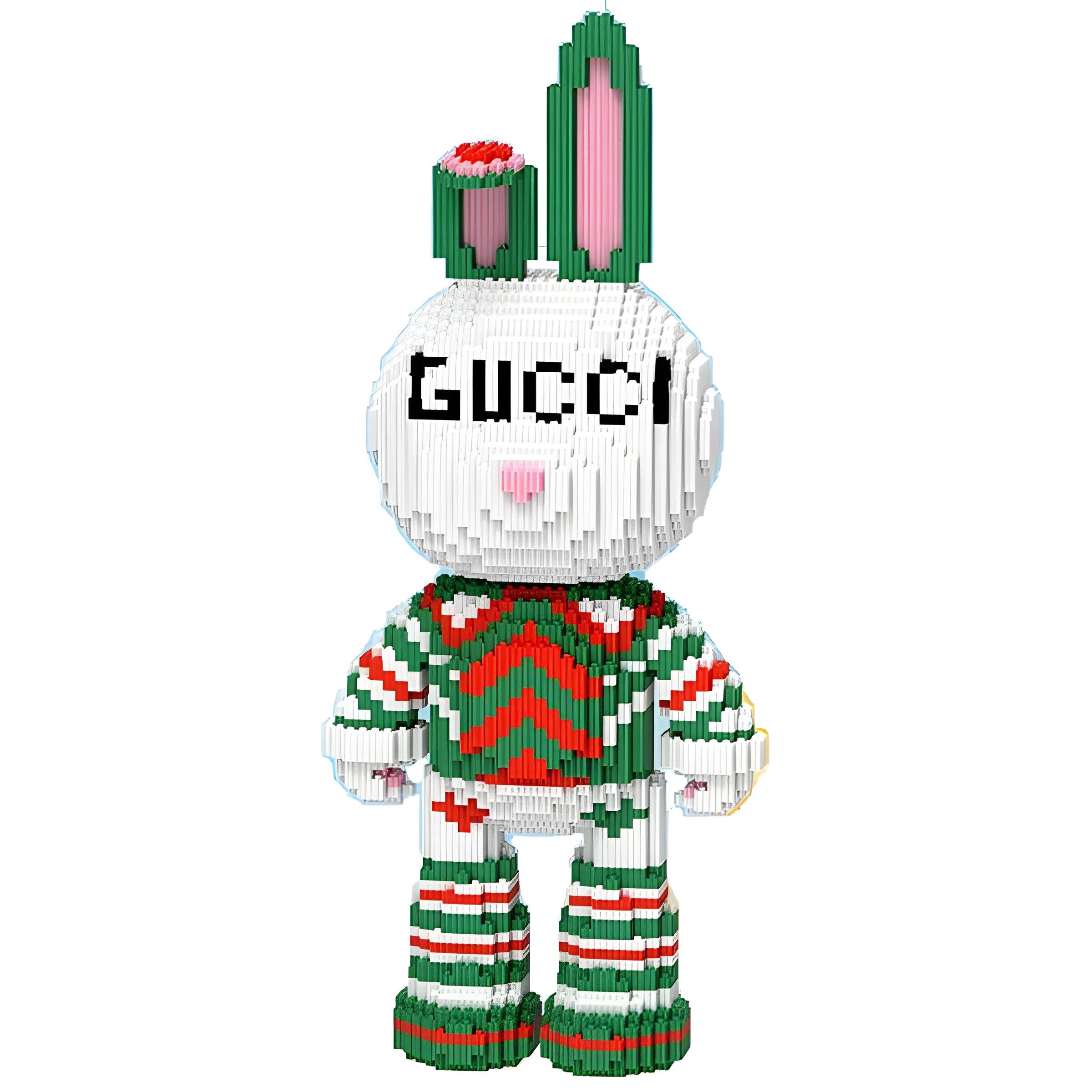 Конструктор детский Magic Blocks Зайчик Bearbrick 3366 дет. Зеленый (9090)