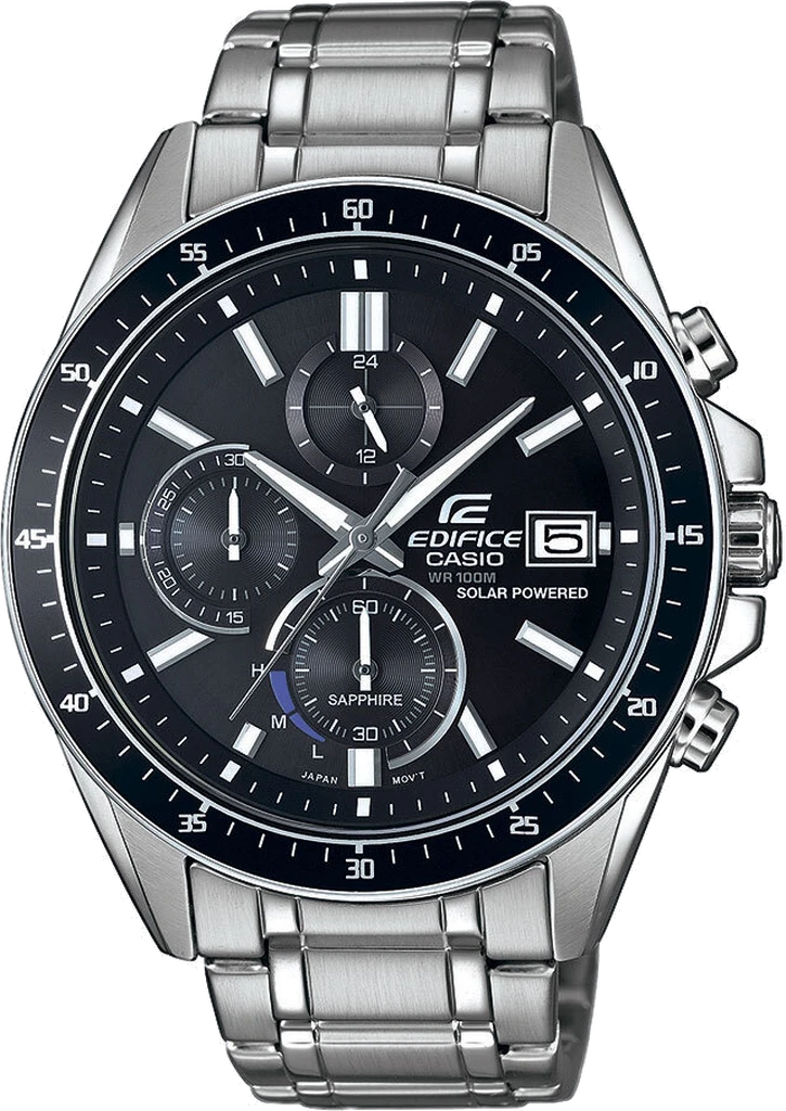 Наручные часы мужские Casio Edifice Classic EFS-S510D-1AVUEF с сапфировым стеклом/стальным корпусом/водозащитой 100 м Черный (3147515530)