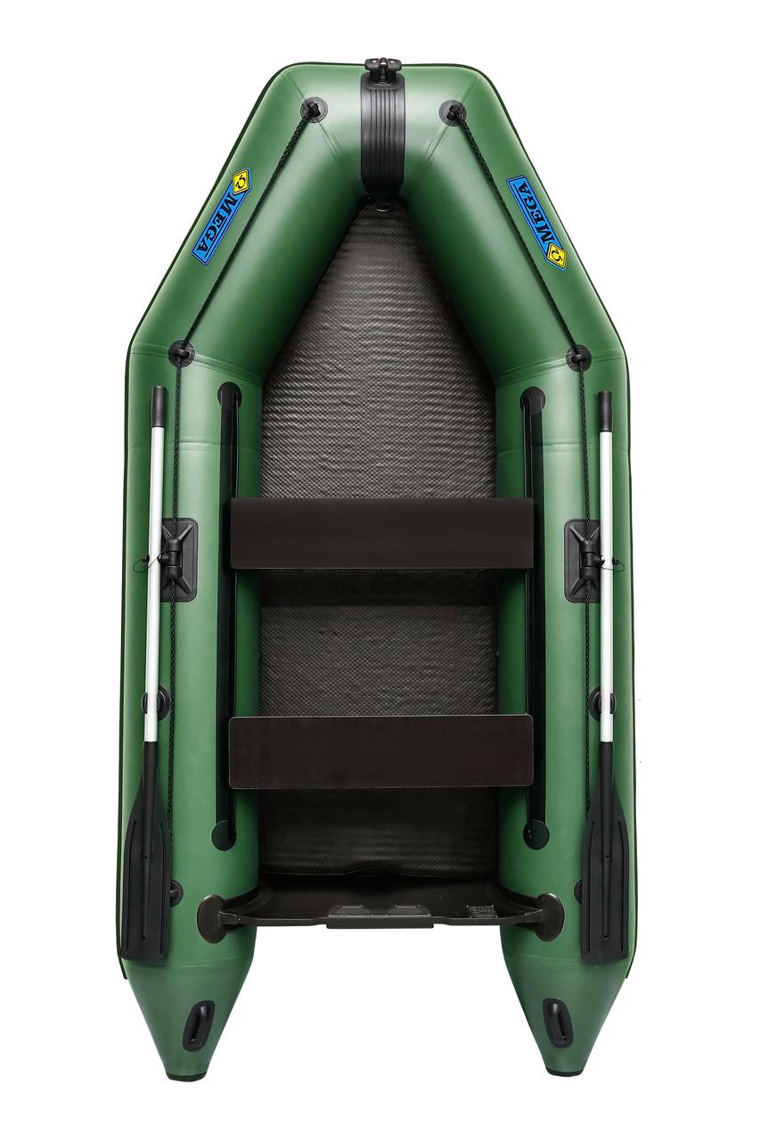 Лодка моторная трехместная ΩMega 300M AD пвх Зеленый