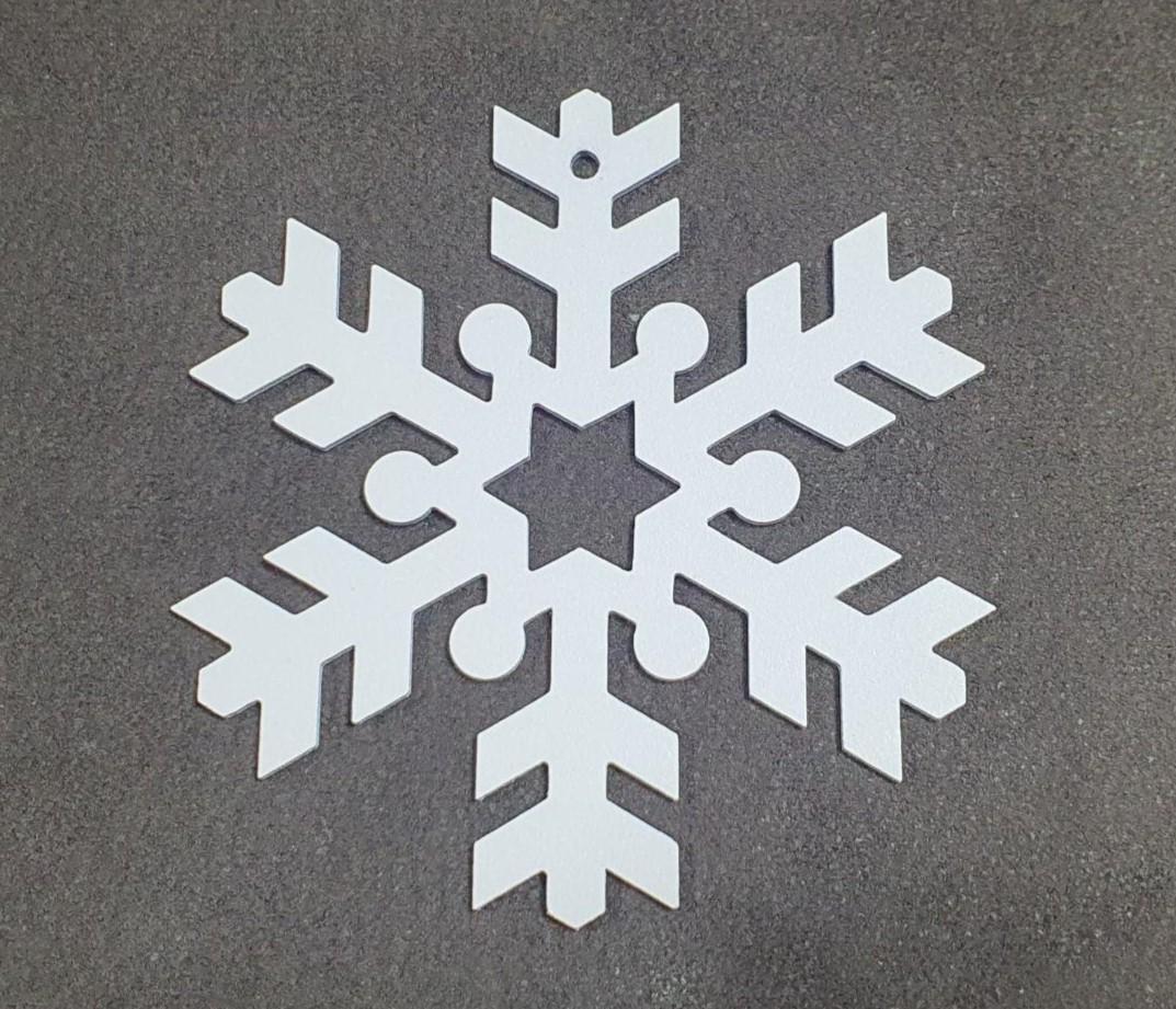 Підвіска новорічна Сніжинка алюмінієва 10 см Білий Підвіска новорічна Сніжинка алюмінієва 10 см Білий