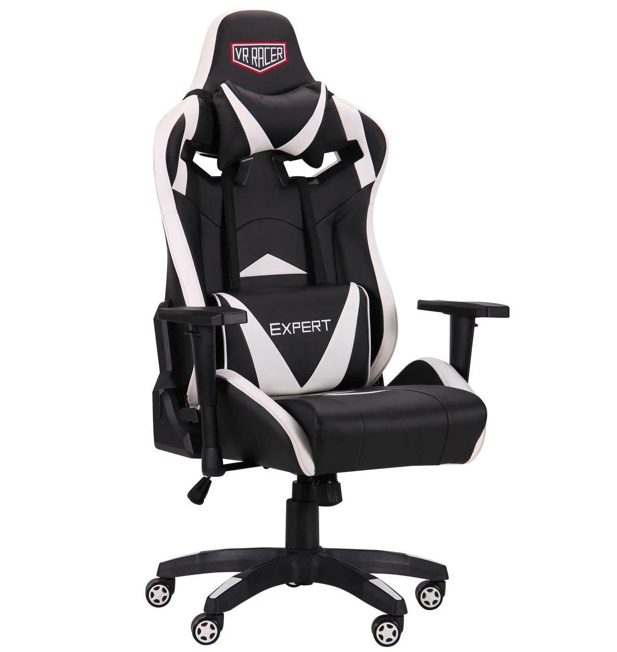 Кресло геймерское AMF Holding VR Racer Expert Guru 1280+80х720х690 Черный/Белый