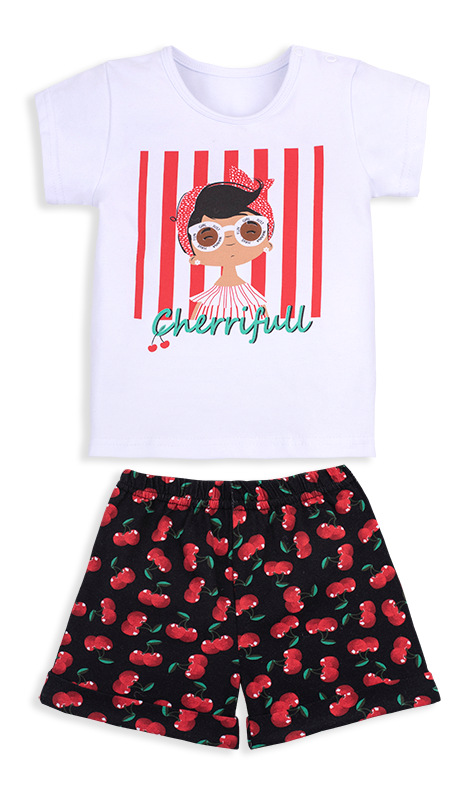 Костюм детский хлопковый летний для девочки Gabbi Тутти-Фрутти 80 см Белый (12105)