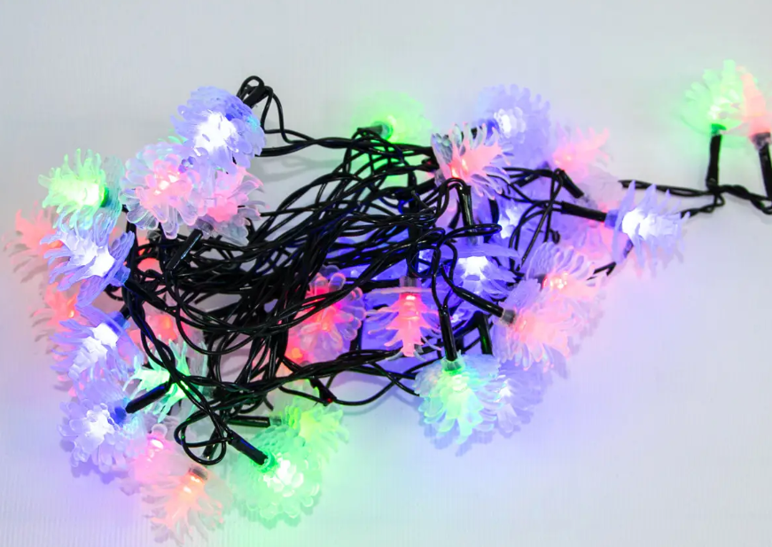 Гірлянда-нитка Шишки String-Lights 40Plastic-2 внутрішня 5 м Різнокольоровий (МХ 8858)