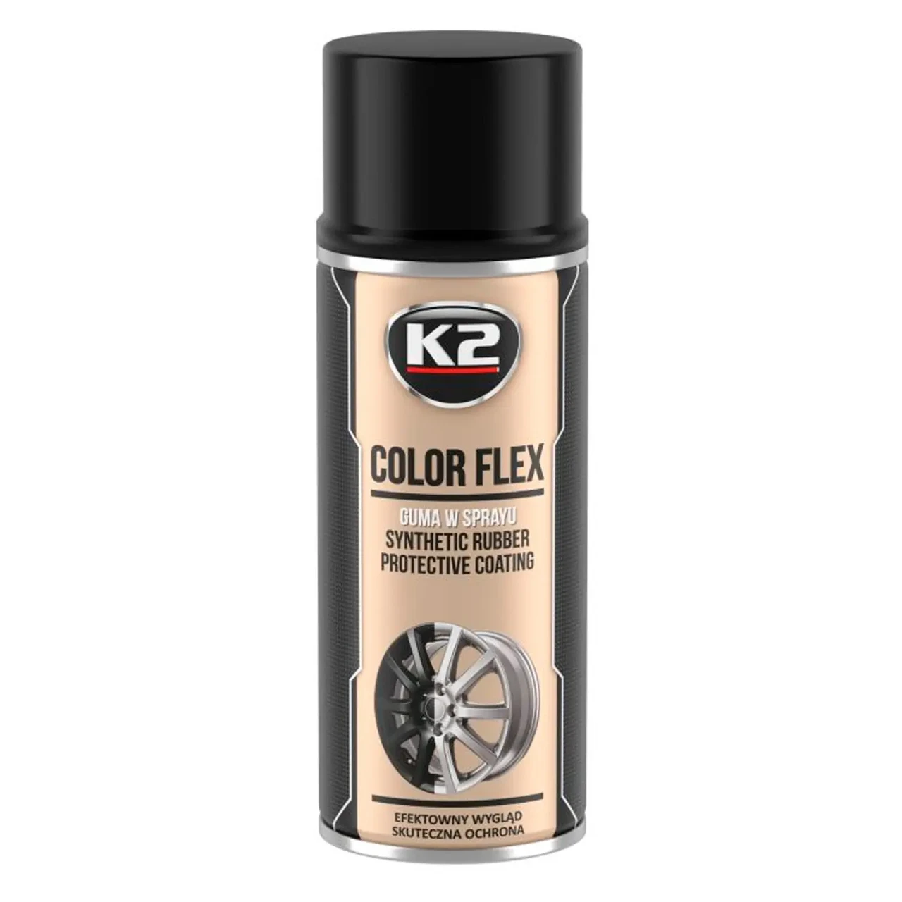 Фарба рідка гума K2 COLOR FLEX глянцева 400 мл Чорний