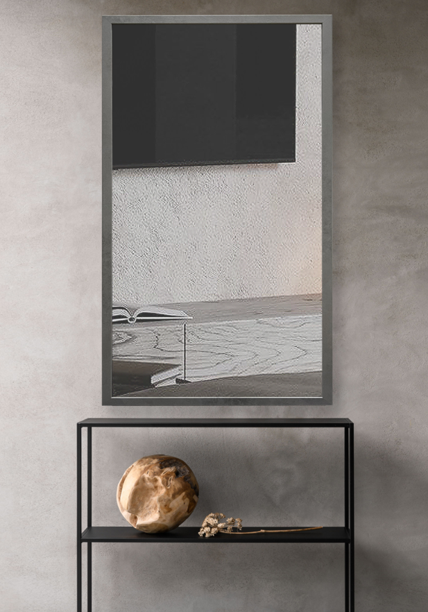 Дзеркало настінне CRYSTAL GLASS в рамі МДФ 2290 Бетон темний 1800х800 мм (С4529)