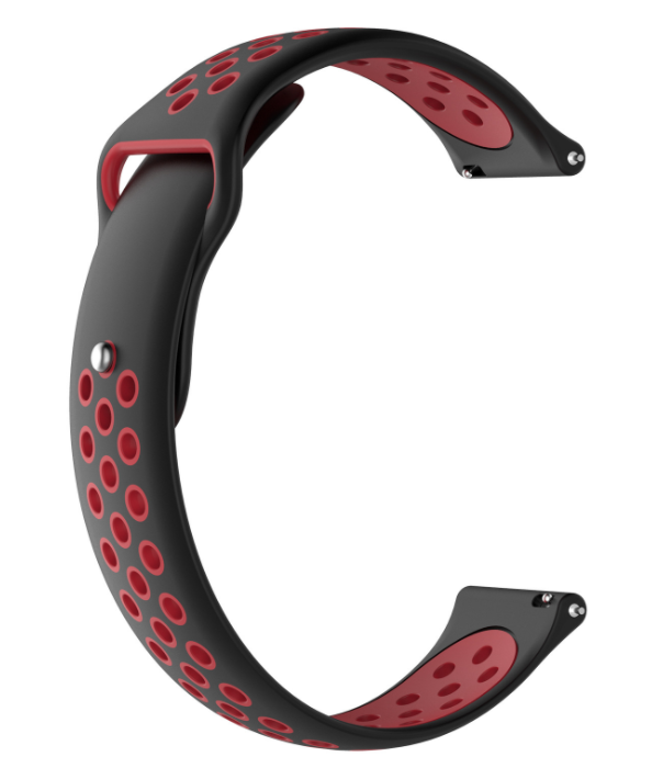 Ремінець CDK Silicone Sport Band Nike 20 мм для Samsung Galaxy Watch FE R861 40 мм Black/Red (011906)