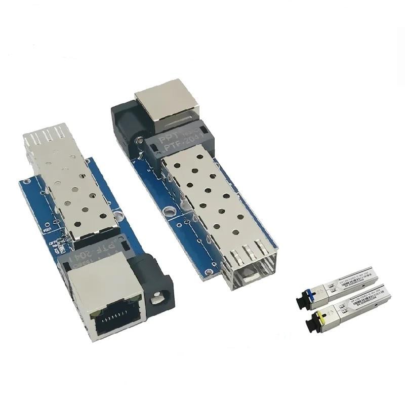 Комплект медиаконвертеров SFP-RJ45+2 BIDI SFP модули 1.25G 3KM SC Ethernet по оптоволокну 5-24V (00-00028023)