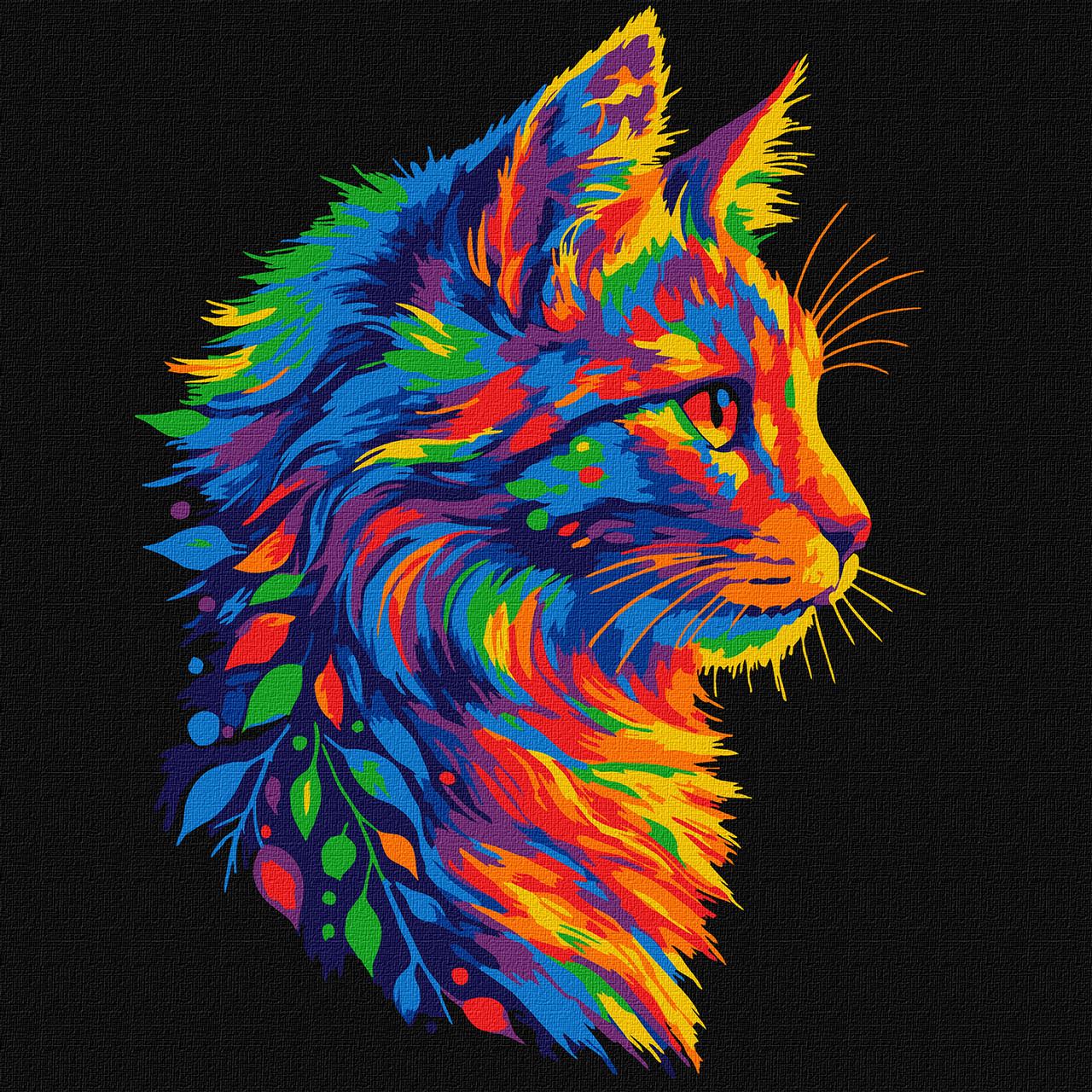 Картина за номерами Ideyka Яскравий котик 30х30 см (2824290402)