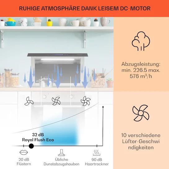 Вытяжка кухонная KLARSTEIN Royal Flush Eco 576 м3/ч A+ 60 см (10032863) - фото 2