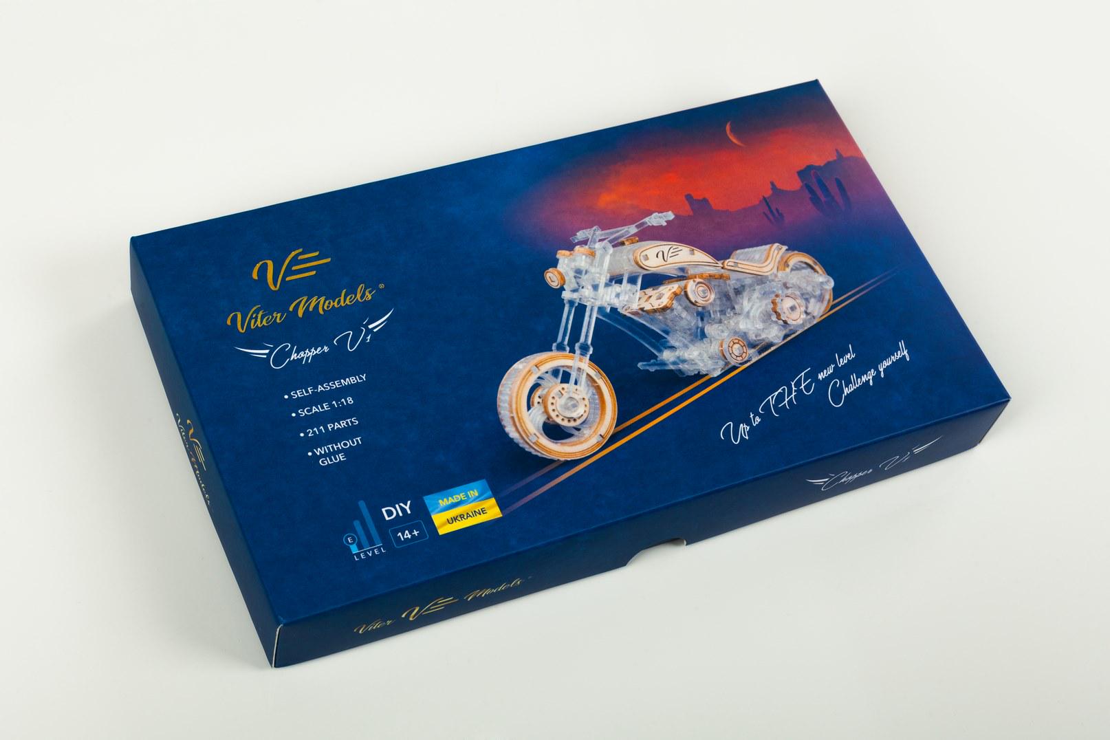 Конструктор деревянный Viter Models Мотоцикл Сhopper-v1 (Сhopper-v1) - фото 10