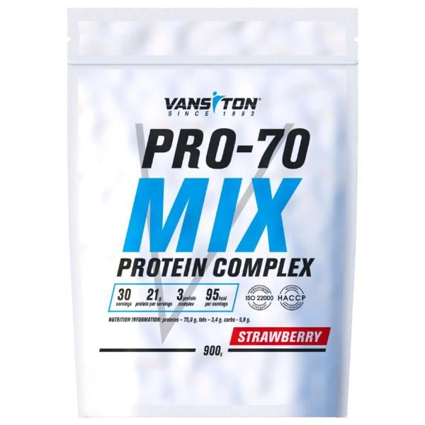 Протеїн Vansiton Pro-70 Mix Strawberry 900 г/30 порцій (23469113)