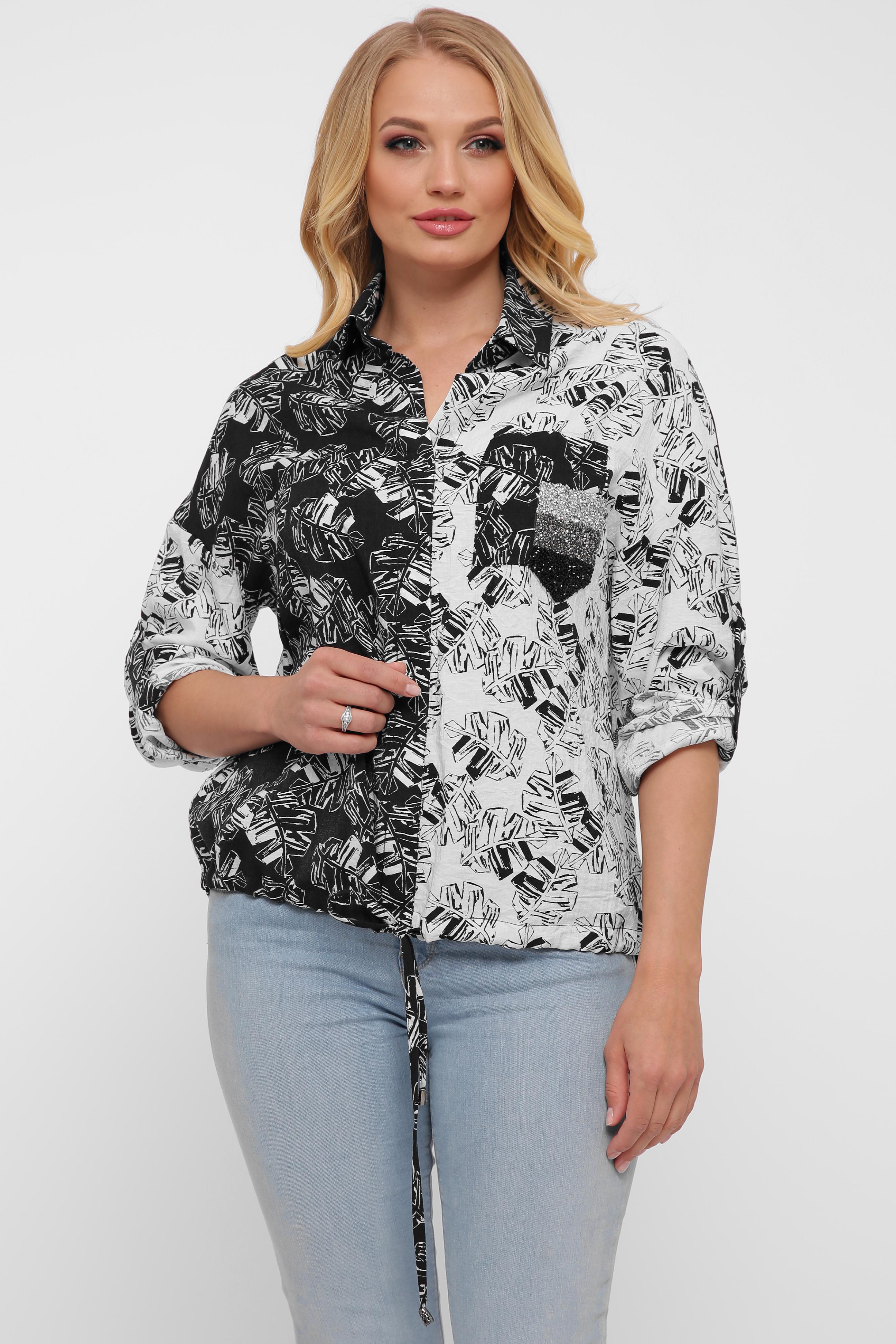 Рубашка VLAVI Тропики р. 54 Черно-белая (127603-54)