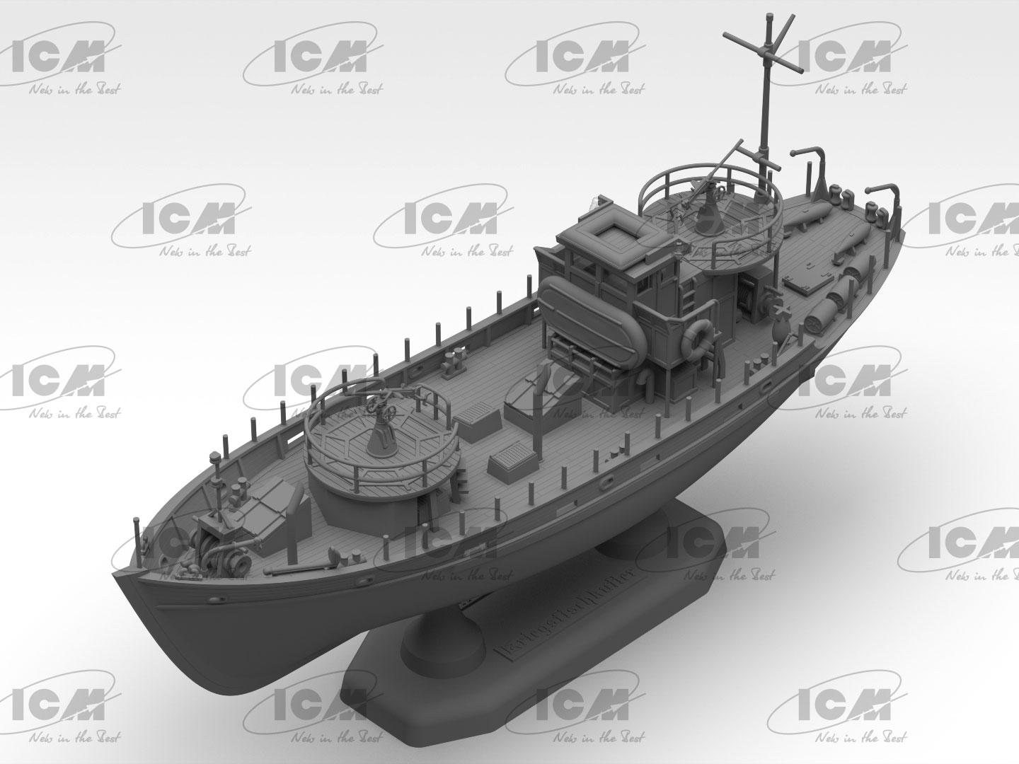 Сборная модель ICM KFK Kriegsfischkutter немецкий многоцелевой катер 2 СВ (S.012) - фото 7