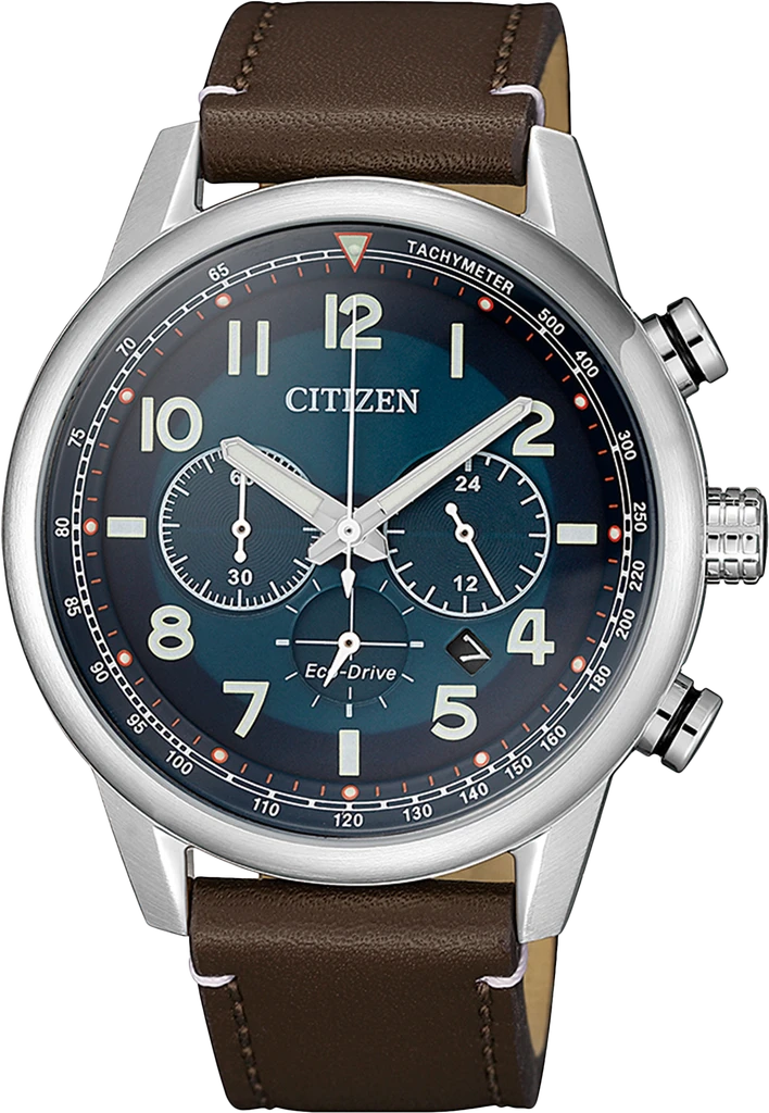 Наручний годинник чоловічий Citizen CA4420-13L Eco-Drive з сталевим корпусом/синім циферблатом та водозахистом 100 м