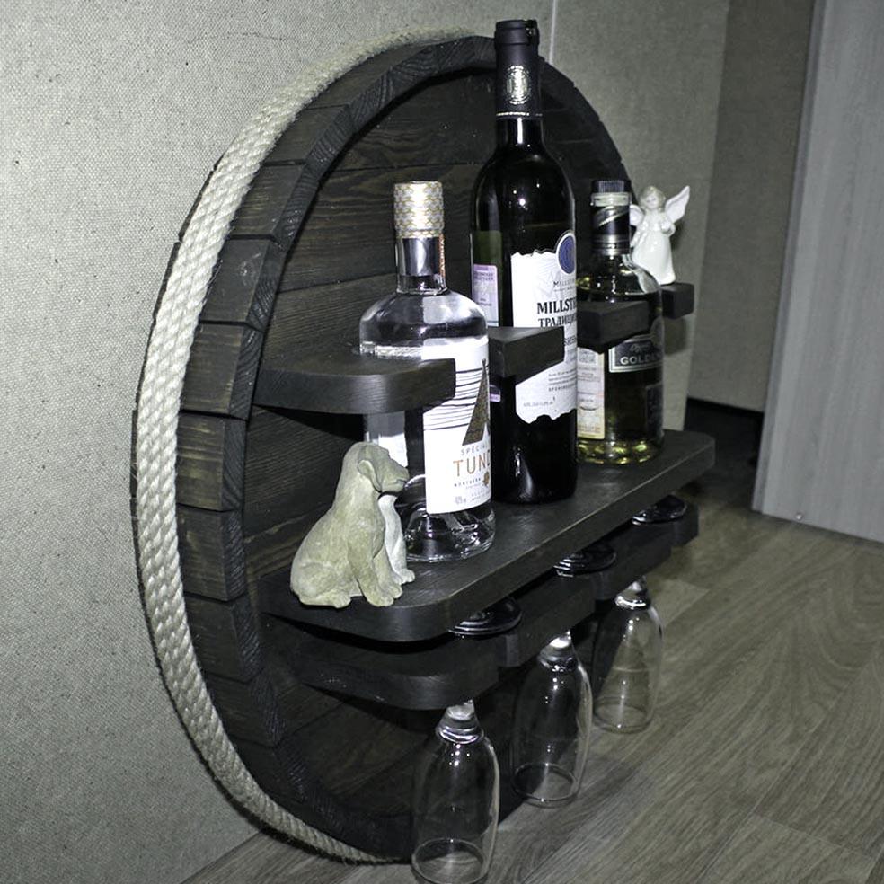 Полка для вина настенная из дерева Нумата Венге (ПНК-011512)