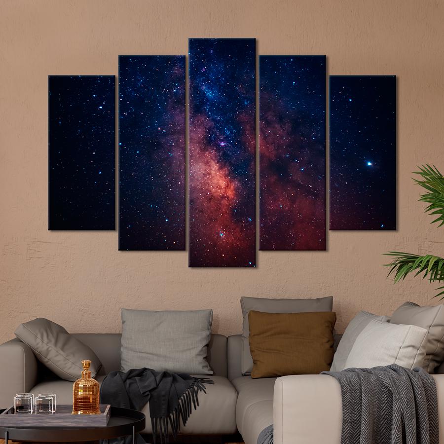 Картина космос Звезды Млечного пути на ночном небе 137x85 см (A1273-5)