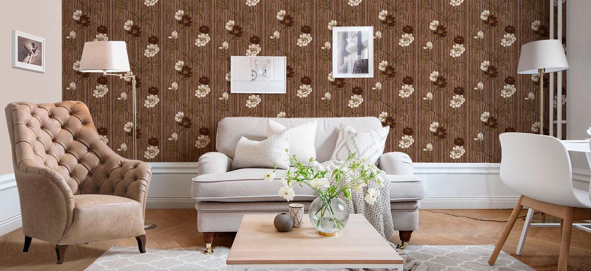 Шпалери паперові Континент Естель Коричневий (1378) - фото 3 Шпалери паперові Континент Естель Коричневий (1378) - фото 3