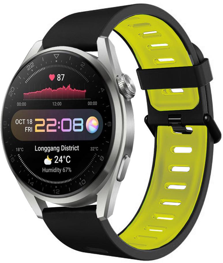 Ремешок Traf для Huawei Watch 3 Pro Black/Yellow (22551)
