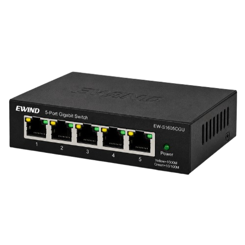 Коммутатор Ewind EW-S1605CGU неуправляемый настольный 5 x RJ45 10/100/1000MMBit/s (35896670) Коммутатор Ewind EW-S1605CGU неуправляемый настольный 5 x RJ45 10/100/1000MMBit/s (35896670)
