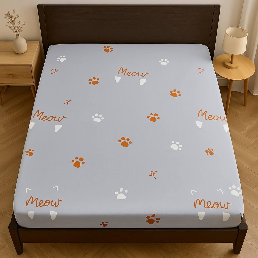 Простынь на резинке Мяу бязь 180х200 см (G-m1204/WP/x180) Простынь на резинке Мяу бязь 180х200 см (G-m1204/WP/x180)