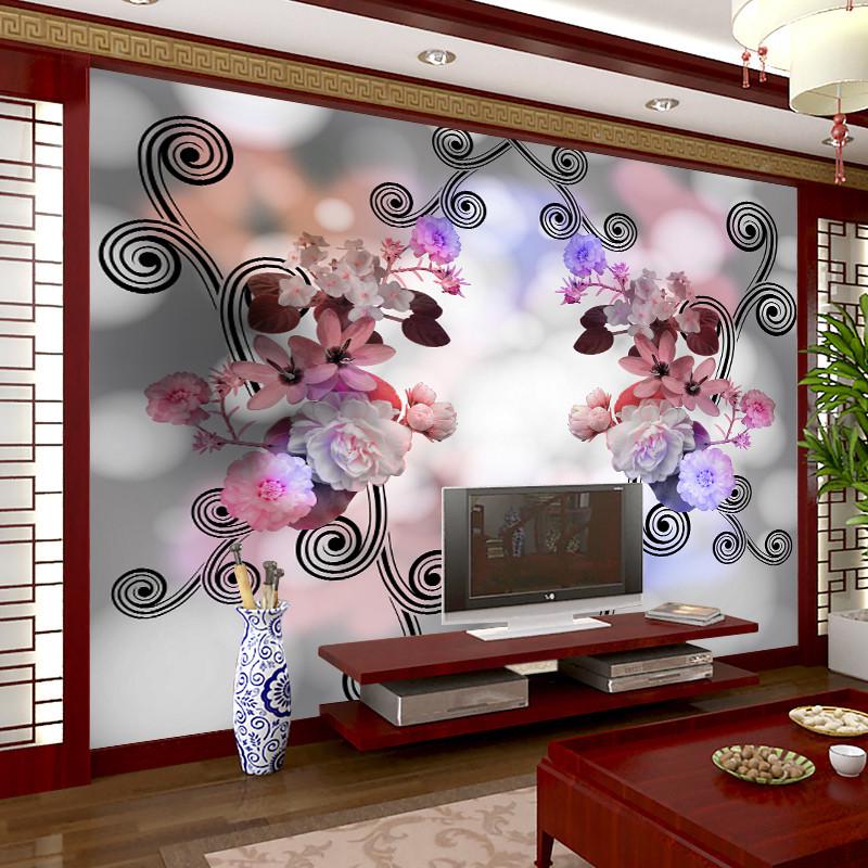 Фотообои 3D флизелиновые цветочные для спальни/зала/кухни Цветки и завитки