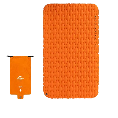 Килимок надувний двохспальний Naturehike Double Inflatable Mattress з герметичним насосом-мішком Orange