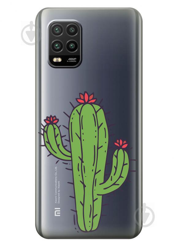 Силиконовый чехол iSwag для Xiaomi Mi 10 Lite Тропический кактус (KS2246)