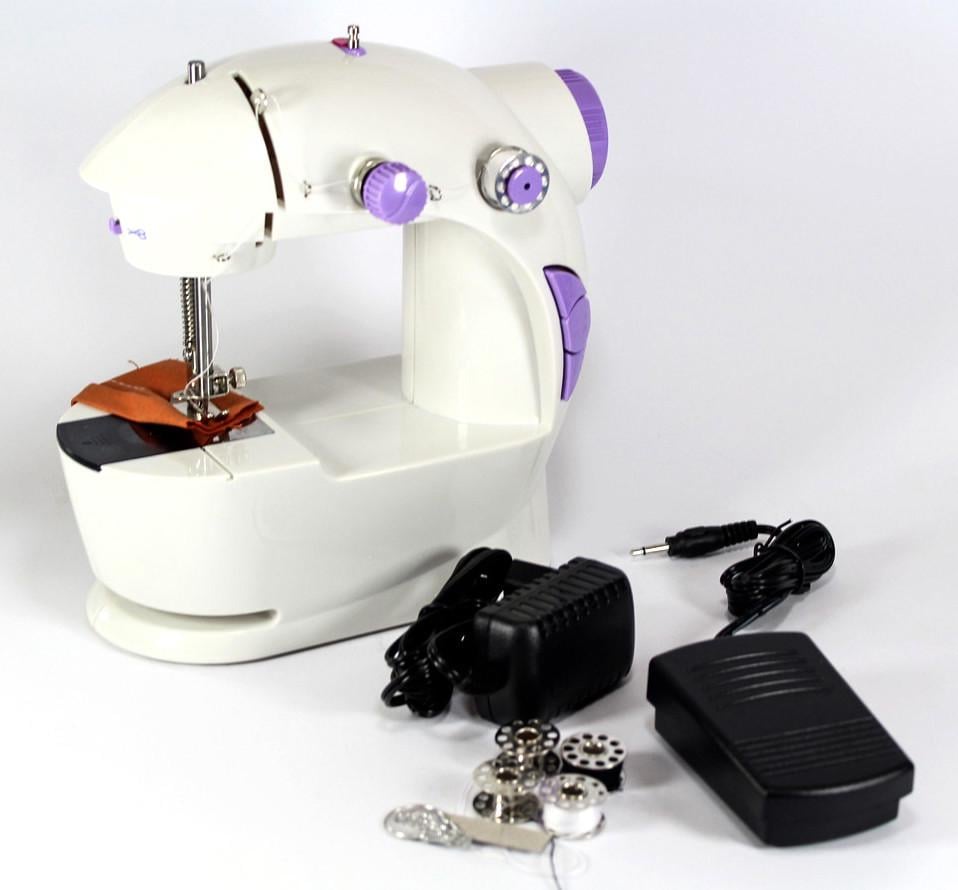 Швейная машинка FHSM 201 Mini Sewing Machine с адаптером 4в1 Белый (504789) - фото 3