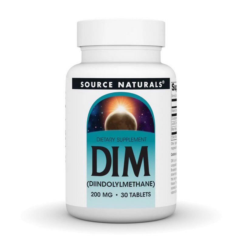 Дииндолилметан Source Naturals DIM 200 mg с витамином E и BioPerine для женщин 30 табл.