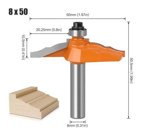 Фреза по дереву кромочная фигурная с подшипником хвостовик 8 мм - фото 2 Фреза по дереву кромочная фигурная с подшипником хвостовик 8 мм - фото 2