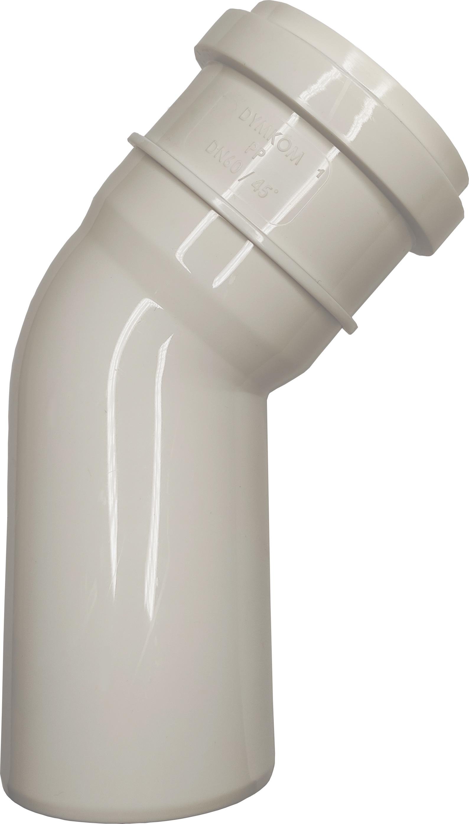 Колено дымохода Димком пластиковое для конденсационного котла 45° d 60 (IPV645)