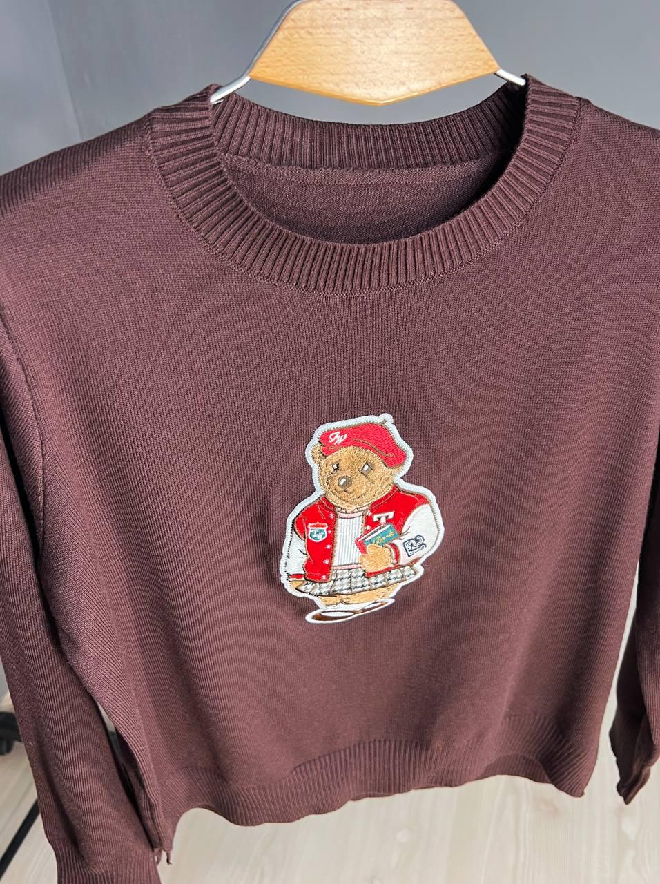 Светр жіночий A-N 2609 базовий тонкий Ведмедик середня довжина OS Червоний/Коричневий (3739) - фото 8 Светр жіночий A-N 2609 базовий тонкий Ведмедик середня довжина OS Червоний/Коричневий (3739) - фото 8