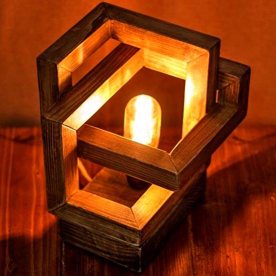 Светильник настольный из дерева Рейвил Капучино (НСС-003609)