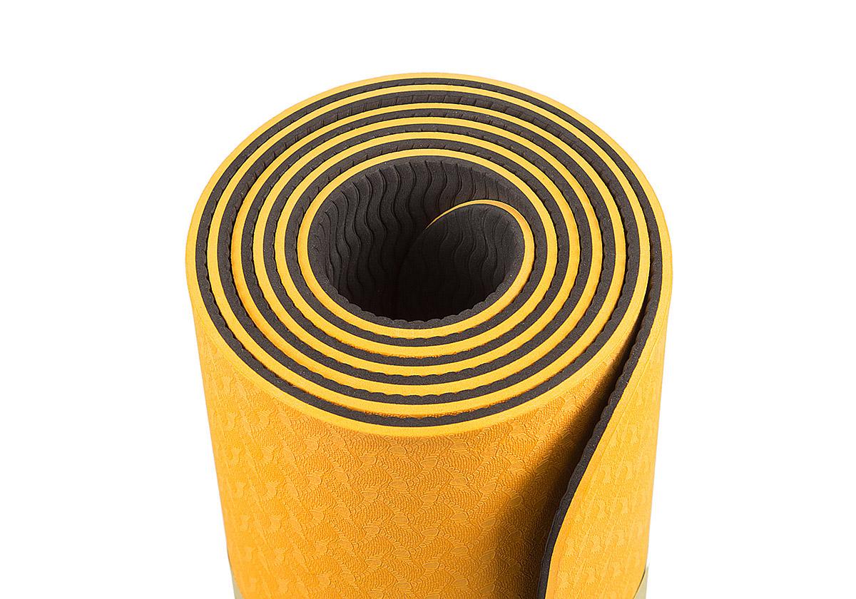 Коврик для йоги EasyFit TPE+TC 183х61 см с чехлом Оранжевый/Черный (EF-ORB6) - фото 2 Коврик для йоги EasyFit TPE+TC 183х61 см с чехлом Оранжевый/Черный (EF-ORB6) - фото 2