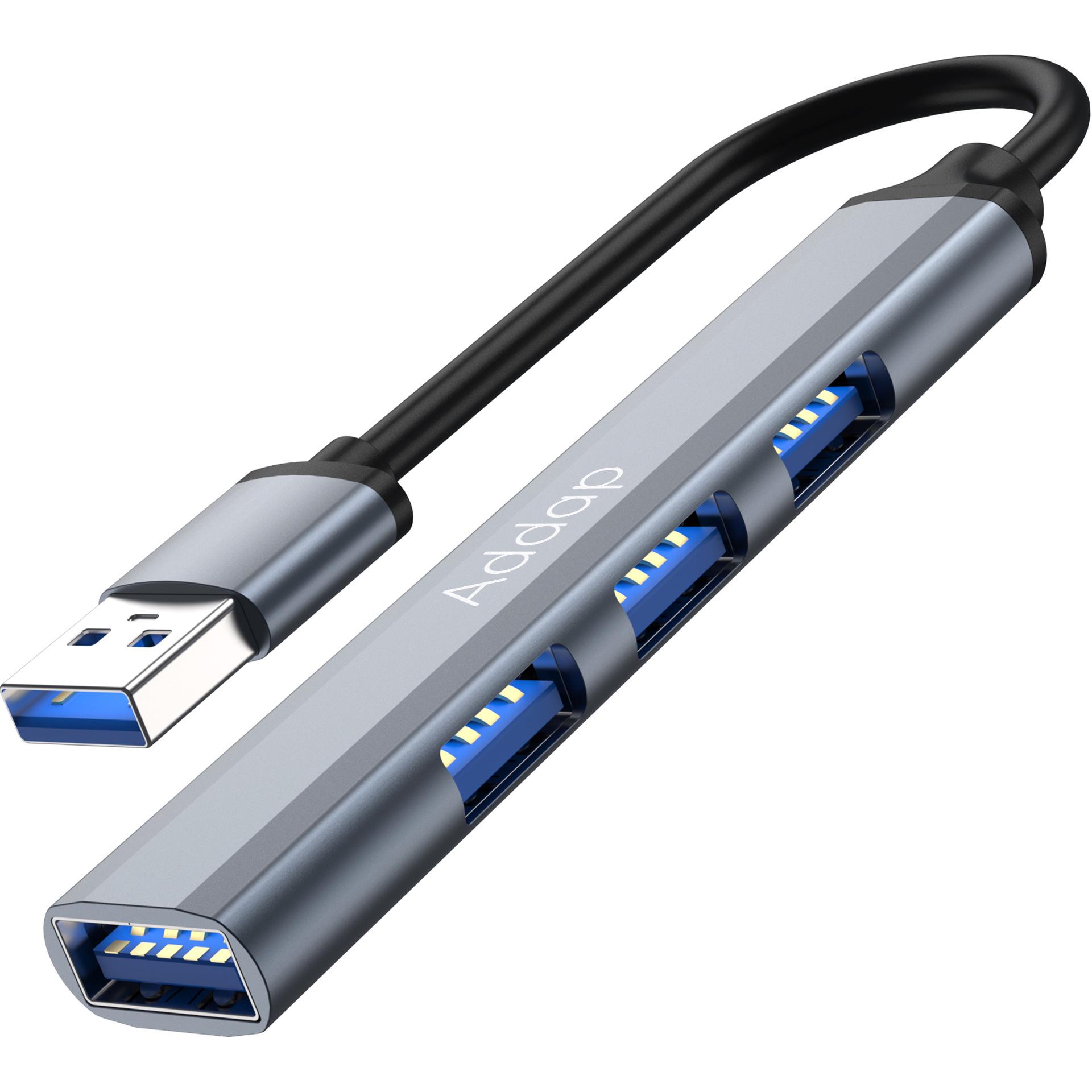 Хаб USB Type-C Addap UH-05 концентратор/разветвитель для ноутбука на 4 порта USB