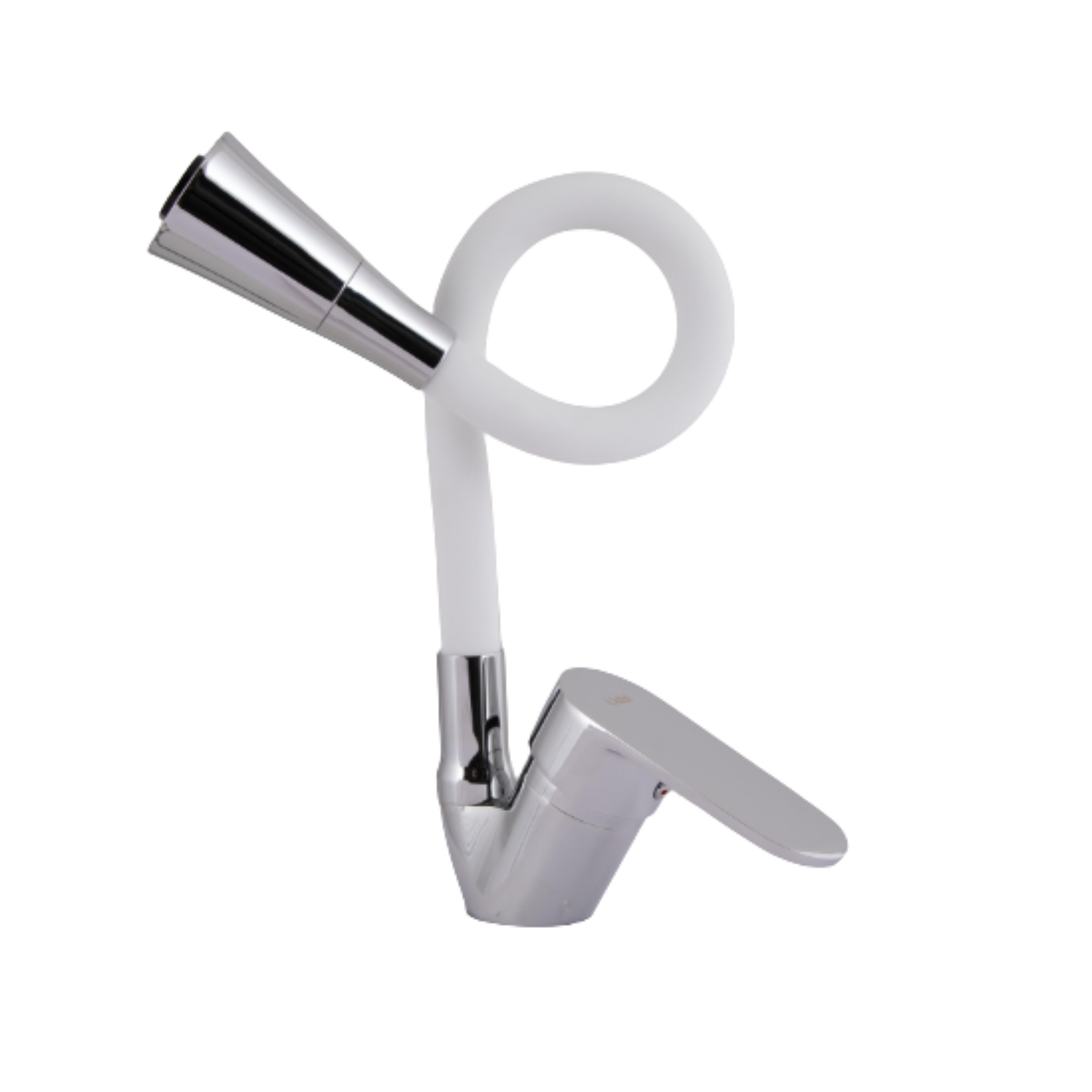 Смеситель для кухни Lidz Tani 008F3 с гибким изливом k40 White/Chrome (LDTAN008F3WCR37037)